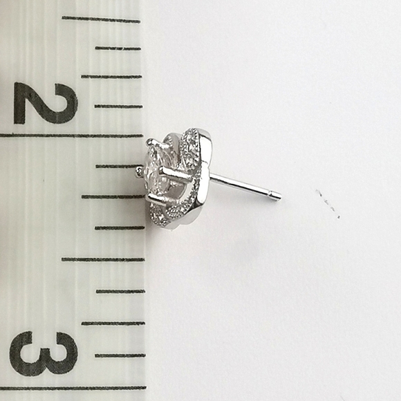 Diamonelle Sterling Silver CZ Love Knot Stud Earrings - Picture 5 of 7